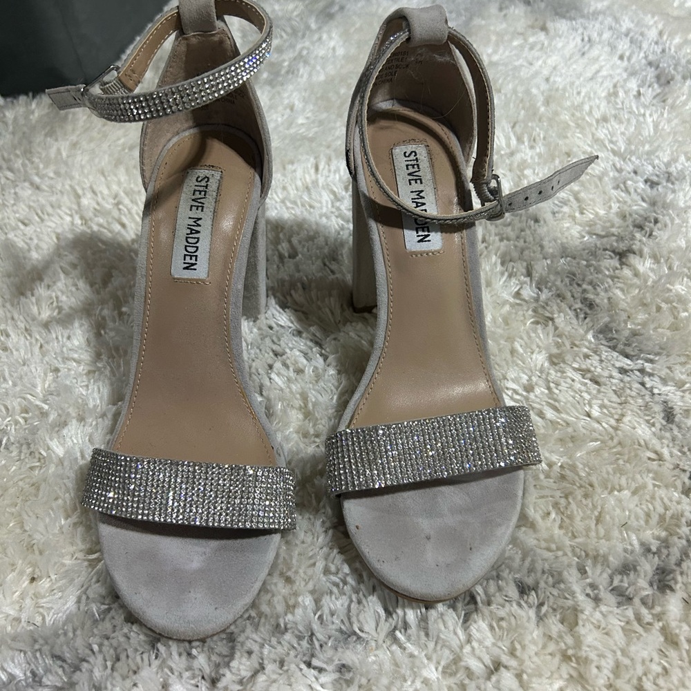 Steve Madden Glittering Silver Heels